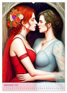 Lesbische Liebe (Wandkalender 2024 DIN A2 hoch), CALVENDO Monatskalender