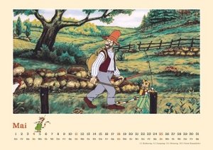 Pettersson & Findus 2025 - Von Sven Nordqvist - Wandkalender für Kinder - Querformat 42 x 29,7 cm