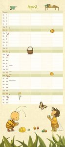 Die kleine Hummel Bommel Familienkalender 2025 – Familienplaner mit 5 Spalten – Format 22 x 49,5 cm – Von Britta Sabbag & Maite Kelly – Illustriert von Joëlle Tourlonias