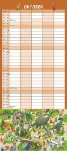 Ali Mitgutsch Familienkalender 2025 – Wandkalender – Familienplaner mit 5 Spalten – Format 22 x 49,5 cm