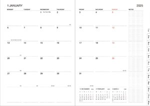 MARK'S 2024/2025 Taschenkalender A5 vertikal, Flower Pattern, Green