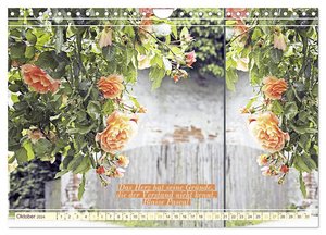 Rosenrote Gefühle, Rosen schmücken Worte der Liebe (Wandkalender 2024 DIN A4 quer), CALVENDO Monatskalender
