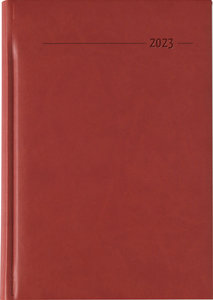 Buchkalender Tucson rot 2023 - Büro-Kalender A5 - Cheftimer - 1 Tag 1 Seite - 352 Seiten - Tucson-Einband - Termin-Planer - Alpha Edition