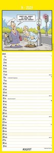 Rentnerkalender 2023 - Streifen-Kalender 14,85x42 cm - mit lustigen Cartoons - Humor-Kalender - Wandplaner - Alpha Edition