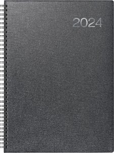 Wochenkalender, Buchkalender, 2024, Modell 763, vulkanschwarz