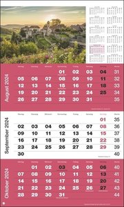3-Monatsplaner Foto Traumziele 2024. Praktischer Monatsplaner mit Datumsschieber. Büro-Kalender mit Fotos von traumhaften Reisezielen. Wandkalender 2024 fürs Büro.