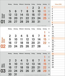 times&more 3-Monatsplaner, orange 2026
