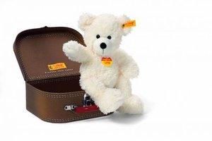 Steiff 111464 - Lotte Teddybär im Koffer, weiß 28cm