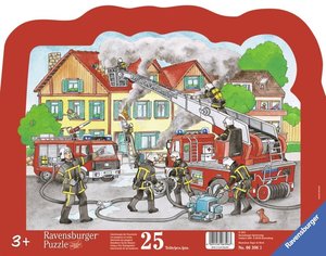 Ravensburger 06396 - Löscheinsatz der Feuerwehr, 25 Teile Rahmenpuzzle