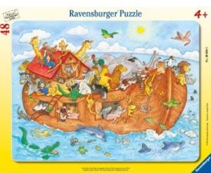 Ravensburger Kinderpuzzle - 06604 Die große Arche Noah - Rahmenpuzzle für Kinder ab 4 Jahren, mit 48 Teilen