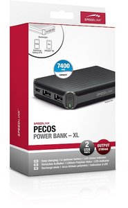 PECOS Power Bank-XL-7400mAh, Zusatz-Akku, schwarz