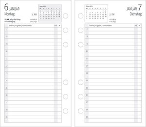 Timer Ersatzkalendarium A6 2023 - Bürokalender - Buchkalender A6 (9,5x17 cm) - Universallochung - 1 Tag 1 Seite - 352 Seiten - Alpha Edition