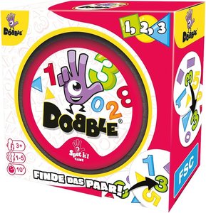 Asmodee ZYGD0032 - Dobble 1 2 3, Zahlen und Formen, Lernspiel, Reaktionsspiel