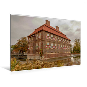 Premium Textil-Leinwand 120 cm x 80 cm quer Schloss Oberwerries in Hamm-Heessen.