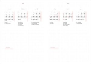 Blätter Bullet Journal A5. Taschenkalender 2023 mit Punktraster, Gummiband und Lesebändchen. Praktischer Buch-Kalender für Termine und To-dos. Handlicher Terminkalender A5