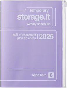 MARK'S 2024/2025 Taschenkalender A5 vertikal, Storage it, Purple