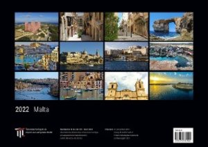 Malta 2022 - Black Edition - Timokrates Kalender, Wandkalender, Bildkalender - DIN A3 (42 x 30 cm)