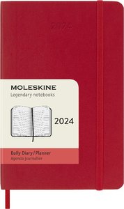 Moleskine 12 Monate Tageskalender 2024, Pocket/A6, Scharlachrot