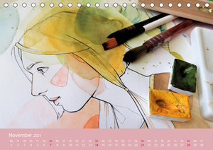 Kunstkalender - Aquarell. Eine gute Zeit zum Malen (Tischkalender 2021 DIN A5 quer)