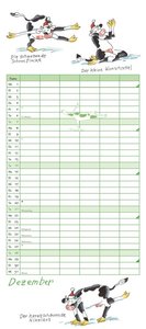 Yoga für Kühe Familienplaner 2025 – Wandkalender – Familien-Kalender mit 6 Spalten – Format 22 x 49,5 cm