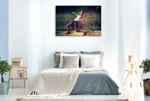 Premium Textil-Leinwand 120 cm x 80 cm quer The Dance Explosion \"Pixel\"