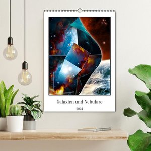 Galaxien und Nebulare (Wandkalender 2024 DIN A2 hoch), CALVENDO Monatskalender