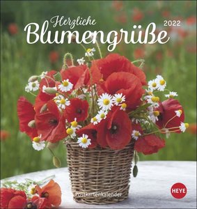 Herzliche Blumengrüße Postkartenkalender 2022