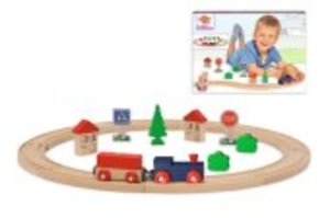 Eichhorn 100001260 - Bahn, Schienenkreis,  20 teilig, FSC Zertifiziertes Buchenholz, Streckenlänge: 135 cm