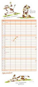 Yoga für Kühe Familienplaner 2025 – Wandkalender – Familien-Kalender mit 6 Spalten – Format 22 x 49,5 cm