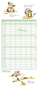 Yoga für Kühe Familienplaner 2025 – Wandkalender – Familien-Kalender mit 6 Spalten – Format 22 x 49,5 cm