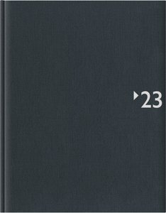 Wochenbuch anthrazit 2023 - Bürokalender 21x26,5 cm - 1 Woche auf 2 Seiten - 128 Seiten - mit Fadensiegelung - Leinenoptik - Notizbuch - 732-2621