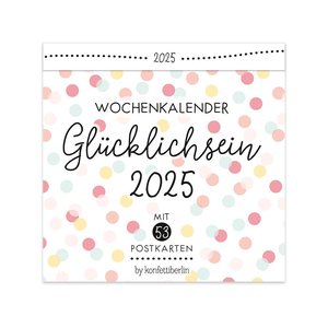 Postkartenkalender Glücklichsein 2025 by konfettiberlin