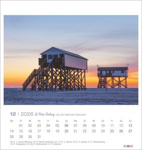 St. Peter-Ording und die Halbinsel Eiderstedt Postkartenkalender 2026