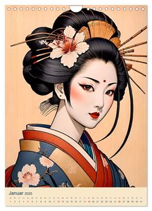 Japanische Geishas (Wandkalender 2025 DIN A4 hoch), CALVENDO Monatskalender