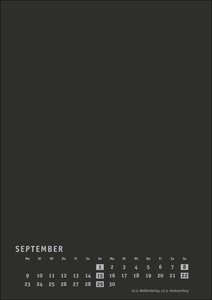 Bastelkalender 2024 Premium schwarz A4. Blanko-Kalender zum Basteln mit extra Titelblatt für eine persönliche Gestaltung. Foto- und Bastelkalender 2024.