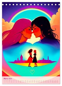 Lesbische Liebe (Tischkalender 2024 DIN A5 hoch), CALVENDO Monatskalender