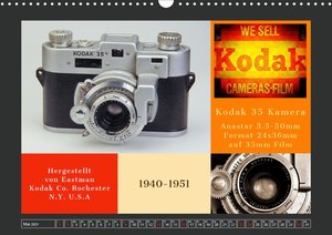 KODAK Antike Kameras 1912 - 1968 (Wandkalender 2021 DIN A3 quer)