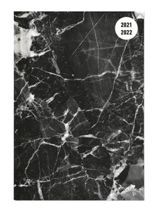 Collegetimer Black Marble 2021/2022 - Schüler-Kalender A6 (10x15 cm) - Marmor - Weekly - 224 Seiten - Terminplaner - Alpha Edition