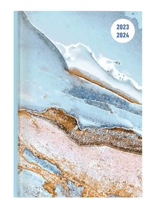 Collegetimer Blue Marble 2023/2024 - Schüler-Kalender A5 (15x21 cm) - Marmor - Weekly - 224 Seiten - Terminplaner - Alpha Edition