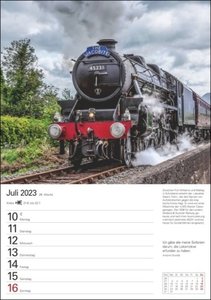 Eisenbahnen Wochenplaner 2023. Besonderer Wandplaner mit 12 fantastischen Fotos von historischen Eisenbahnen. Hochwertiger Foto-Kalender 2023. 25x36 cm.