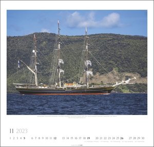 Tall Ships Kalender 2023. Großartige Fotos majestätischer Segelschiffe in einem großen Wandkalender. Das Querformat bringt die Windjammer in diesem großen Kalender perfekt zur Geltung.