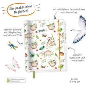 Trötsch Taschenkalender A6 Wire-O Motiv Tiere 2025 mit Postkarten