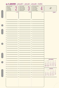 Timer-Einlagen 21 Kalender 1 Woche auf 2 Seiten elfenbein senkrecht 2023