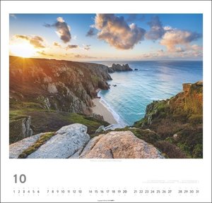 Cornwall Kalender 2024. Stimmungsvolle Bilder bekannter Fotografen. Kalender Landschaften 2024: Malerische Dörfer und wilde Küsten in einem großen Foto-Wandkalender.