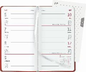 Slimtimer Touch korallenrot 2023 - Taschenkalender 9,5x16 cm - seperates Adressheft - Weekly - 128 Seiten - Quer-Planer - Alpha Edition