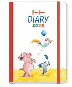 Helme Heine Journal A5. Taschenkalender 2024 mit Punktraster, Gummiband und Lesebändchen. Praktischer Buch-Kalender für Termine und To-dos. Handlicher Terminkalender A5