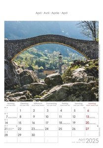 Schweiz 2025 - Bild-Kalender 23,7x34 cm - Switzerland - Regional-Kalender - Wandkalender - mit Platz für Notizen - Alpha Edition