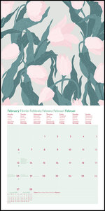 GreenLine Floral 2023 - Wand-Kalender - Broschüren-Kalender - 30x30 - 30x60 geöffnet - Blumen