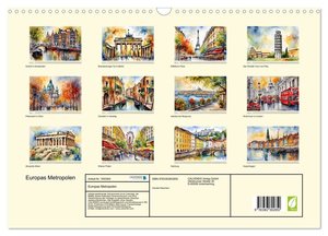 Europas Metropolen (Wandkalender 2025 DIN A3 quer), CALVENDO Monatskalender