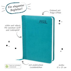 Trötsch Buchkalender A5 Aqua 2025